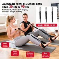 Appareil d'exercice multifonctionnel avec poignée et sangle à pédales pour yoga et sit-up, corde de traction pour adultes, entraînement intensif des abdominaux, de la taille, des bras, des jambes et du tronc 90