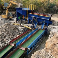 Planta de lavado de oro con trommel para arcilla pegajosa, 50-80 TPH, equipo de separación de oro placer con criba de doble plataforma para minas aluviales