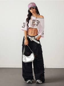 Maglietta <span class=keywords><strong>da</strong></span> <span class=keywords><strong>donna</strong></span> personalizzata Top Crop Top leggera a mezza manica stile Y2K maglia Top OEM maglia <span class=keywords><strong>da</strong></span> allenamento <span class=keywords><strong>calcio</strong></span> - Product Image 4