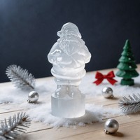 Selenite Naturelle en Gros : Arbre de Noël et Père Noël Sculptés, Pierres de Guérison, Décoration de Fêtes, Figurines Artisanales, Cadeau