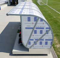 Banc de Reserves de Football de Luxe à 2 Niveaux, Abri Portable pour Substituts et Joueurs DPY-VIP 2-24 Places