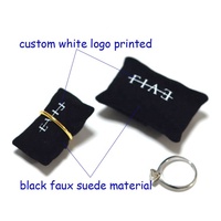 Coussin de présentation personnalisé en velours suédé noir pour bagues, bijoux, montres et bracelets