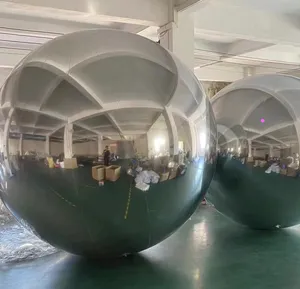 Bolas metálicas inflables grandes gigantes, Bola de espejo colorida, globo de espejo inflable con láser brillante para Decoración
