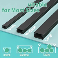 Kit de canalisation de câbles auto-adhésif de 100 pouces, utilisé pour la fixation murale de téléviseurs, système de gestion des câbles flexible, dissimule jusqu'à 3-4 fils domestiques