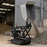 Mini-dumper sur chenilles haute performance 500 kg avec benne basculante hydraulique pour la construction et l'agriculture