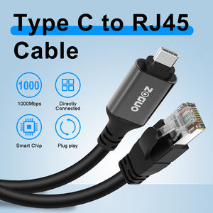 Câble Ethernet USB-C Type C <span class=keywords><strong>RJ45</strong></span> <span class=keywords><strong>Connect</strong></span>é Directement Gigabit LAN Tressé Haute Vitesse Gaine en PVC pour MacBook Pro Moniteur Lecteur DVD - Product Image 3