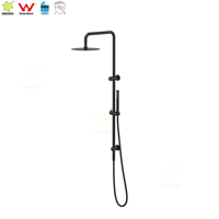 Colonne de douche combinée double en acier inoxydable 304 avec entrée d'eau, ensemble de douche