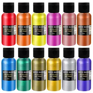 Timesrui Water-based Metallic Art Craft Paint Metal Acrylic Paint Non-toxic For DIY Crafts Art Canvas Crafts And Wood Painting