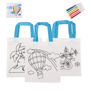 Eco DIY Painting Art Doodle Kids Shopping Cotton Canvas Tote Bag