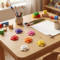 6 Pièces de Blocs de Construction en Forme de Fleur, Mini Briques, Accessoires Pétales, Pièces de Remplacement DIY, Violet Rose Rouge Orange Jaune Blanc