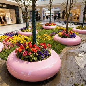 Y855 Hexagonal stool flower pot and seating Luxury other commercial Furniture garden Outdoor mall rest waiting Chair - Product Image 6