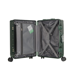 Aluminum <b>Frame</b> Spinner Wheel Trolley Case 20-Inch Business Style Unisex Carry-On <b>Large</b> Capacity Green - Product Image 1