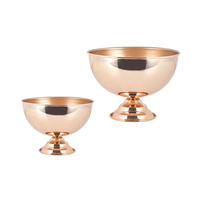 Bol en or décoratif en métal de style classique pour la fête de mariage, mini ports d'arrangement de fleur d'or de bol de piédestal