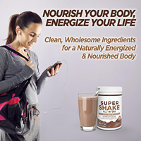 Poudre de substitut de repas Super Shake à prix abordable, enrichie en protéines de soja et de lactosérum, superaliments, vitamines, probiotiques et prébiotiques