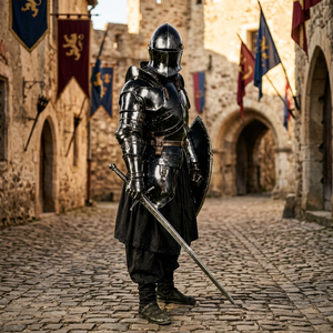 18GA Steel Vintage Handmade Medieval Full Body Armor Barbuta Set Knight Plate Suit Hanging <b>Christmas</b> Cosplay Promotional <b>Gift</b> - Product Image 1
