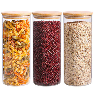 Pot de stockage de qualité alimentaire au design minimaliste récipient à couvercle en bois pour collations à spaghetti forme en conserve avec capacité de stockage scellée - Product Image 1