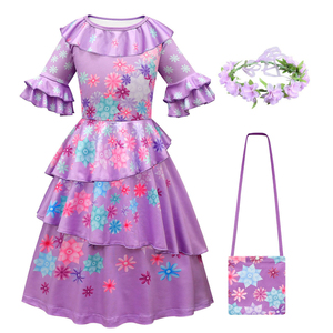 Disfraz de Encanto <span class=keywords><strong>Isabela</strong></span> para niñas, vestido morado, disfraces elegantes para niños, ropa de princesa para fiesta de Navidad - Product Image 5