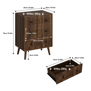 ตู้ลิ้นชักไม้ 3 ชั้นทันสมัย สำหรับห้องนอนและห้องนั่งเล่น - Product Image 1