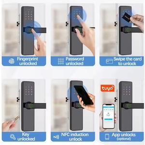 Tuya ttlock ứng dụng thông minh mật khẩu điện tử sinh trắc học vân tay khóa cửa Keyless Entry thẻ thông minh <span class=keywords><strong>Wifi</strong></span> Mạng nhôm đám mây - Product Image 5