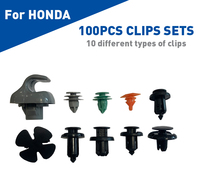 100 pièces coloré sac emballé voiture Clips et Clip voiture attaches Auto attaches et plastique Clips attaches pare-chocs ensemble pour Honda