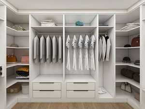 Armoire-penderie sur mesure avec îlot central, grand espace de rangement, légère, meubles de chambre à coucher portables, bois mélaminé, porte en verre - Product Image 2