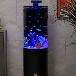 Aquarium Fish Tank cho giáng sinh nhà máy bán hàng trực tiếp hiện đại phong cách hình trụ đứng Fish Tank Aquarium sứa Tank