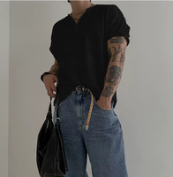 T-shirts personnalisés pour hommes, légers et respirants, à manches courtes, design uni, coupe ample, style décontracté chic, col en V