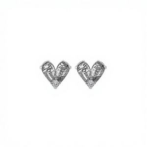 E3382 ต่างหูทองคำขาวประดับเพชรธรรมชาติทรงหัวใจสี G สำหรับผู้หญิง สวมใส่ได้ทุกวัน สไตล์โรแมนติก - Product Image 1