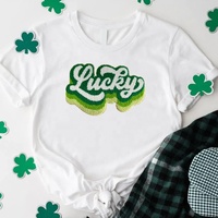 Vente en gros de patchs chenille pour la Saint-Patrick porte-bonheur de la Saint-Patrick avec broderie personnalisée