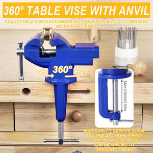Multi-functional Portable 360° Swivel Base <b>Clamp</b> on Vice/<b>Table</b> Vise for Woodworking Cutting Conduit Drill Universal <b>Table</b> Vise - Product Image 1