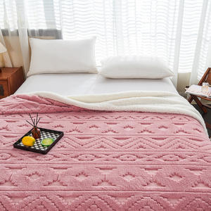 Manta cómoda para siesta de invierno de tamaño Queen/King, tafetán cálido, diseño sólido geométrico a rayas gruesas para uso en el hogar y la Oficina - Product Image 4