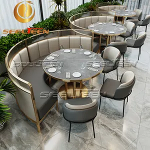 Modern Design Custom Made Restaurant Furniture Booth Seating Table With Chair Sets