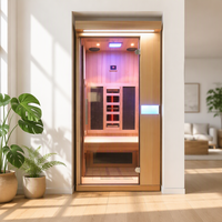 Sauna infrarouge moderne SS-100G pour 1 personne en cèdre rouge, spectre complet, faible EMF, chauffage écologique, panneau de commande vapeur sèche 220V