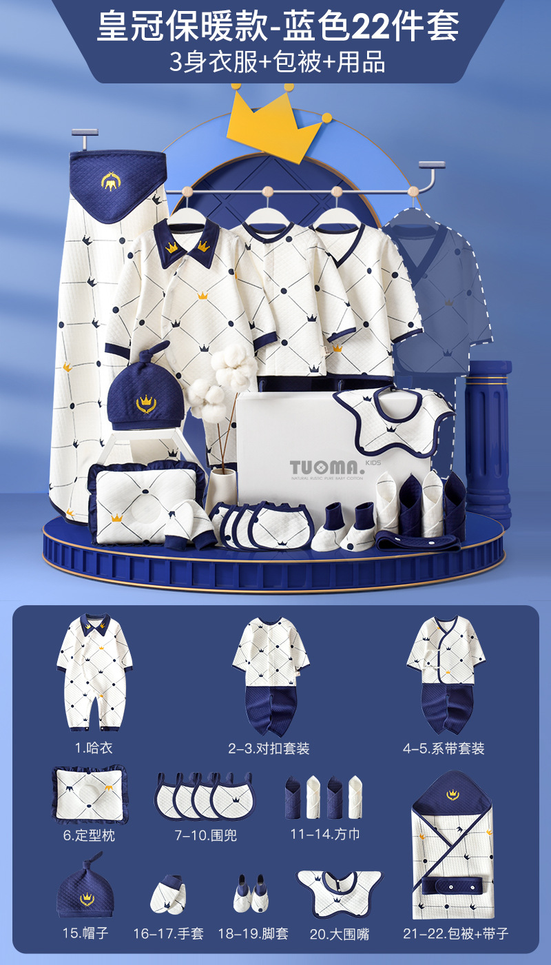 Couronne chaude-bleu 22 pièces