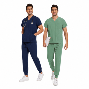Tenue d'infirmière blanche pour hôpital, ensemble de blouses médicales en tissu extensible tissé, personnalisable, anti-humidité pour les longues journées des médecins - Product Image 1