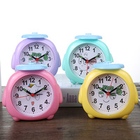 Jam Alarm Anak Lucu Bosheng, Plastik Analog, Jam Meja, Gerakan Quartz Senyap, Lampu Malam
