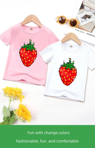 <span class=keywords><strong>T</strong></span>-<span class=keywords><strong>shirt</strong></span> pour enfants à sequins réversibles changeant de couleur d'é<span class=keywords><strong>t</strong></span>é personnalisable pour garçons et filles - Product Image 2