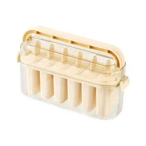 Atacado 6 peças de palitos de plástico para picolé, molde automático de selagem de caixa de sorvete, porta-malas de plástico de qualidade alimentar, portátil