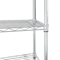 Étagère en fil métallique à 5 niveaux avec roulettes OEM et ODM NSF Support de fil réglable commercial Étagère en métal Support de fil utilitaire Argent