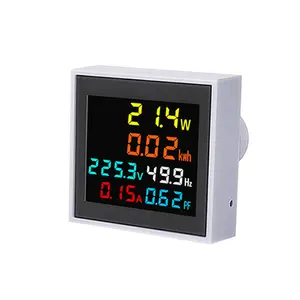 D48-2058 6 in1 Mini Electronic Watt-Hour Meter Voltage Current Power Display Frequency Meter Intelligent Power Monitor