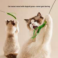 Jouet pour chat et chien en herbe de chien, extra-long, écologique, en plastique, moderne, avec fil d'acier flexible, pour stimuler votre animal