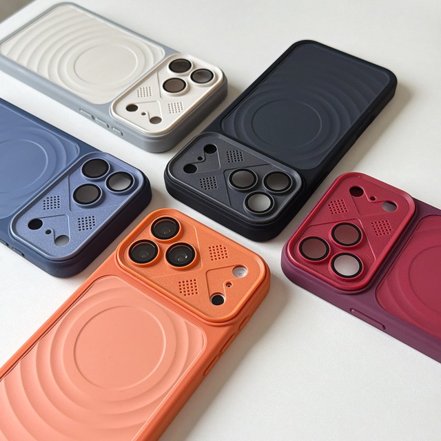 Custom New Wave Pattern Magnetic Shell Large Window Trendy Shockproof Mobile Phone Case for iPhone 18 17 16 15 Pro Max