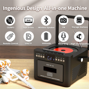 Xách Tay Vuông Băng Trong Suốt Ghi Âm Với Âm Thanh Stereo & Headphone Jack Hộp Kỹ Thuật Số Loa CD Bàn xoay Máy Nghe Nhạc - Product Image 2