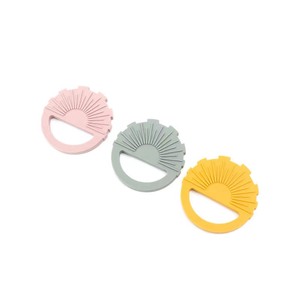 Anneau de dentition pour bébé en silicone souple personnalisé sans BPA jouet de forme ronde pour nourrisson hochet à chaîne nuage apaisant à mâcher pour enfants - Product Image 5