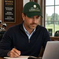 Gorra de Béisbol Verde de 6 Paneles con Visera Curva y Emblema de Golf, Bordado Personalizado, Tela Común, Unisex, para las Cuatro Estaciones, Directo de Fábrica