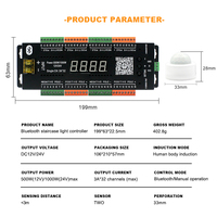 DC12V-24V de contrôle APP 32 canaux système de contrôle d'éclairage d'escalier PIR capteur de mouvement automatique contrôleur d'éclairage de bande LED