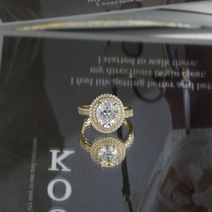 ดีไซน์ทันสมัย ประดับเพชรระยิบระยับ ชุบทอง 14k คุณภาพสูง งานฝีมือประณีต เหมาะสำหรับงานฉลองวันครบรอบ ปรับขนาดได้ - Product Image 6