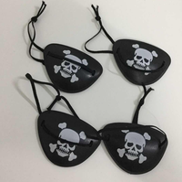 Penutup Mata Bajak Laut Plastik Hitam yang Dapat Disesuaikan untuk Dewasa, Pesta Halloween, Cosplay, Perlengkapan Kapten