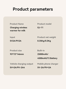 Calentador <span class=keywords><strong>de</strong></span> Leche Portátil Recargable USB y con Batería para Bebés, para Uso en Exteriores y en el Hogar - Product Image 2