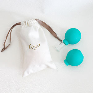 2 pièces de ventouses en <span class=keywords><strong>verre</strong></span> bleu anti-<span class=keywords><strong>cellulite</strong></span>, thérapie par ventouses, masseur, logo personnalisé, ventouses en caoutchouc anti-âge pour le visage - Product Image 3